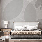 Wall murals Grey and white background with circles and lines