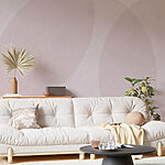 Wall murals White and pink background with circles