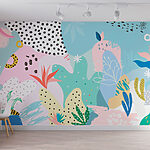 Wall murals Colorful pattern with different shapes and colors
