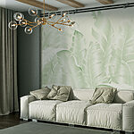 Wall murals Group of leaves on a white background