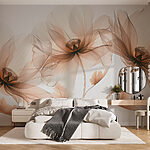 Wall murals Delicate Floral Symphony in Sepia