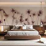 Wall murals Group of flowers with stems