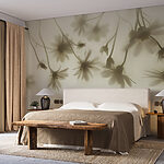 Wall murals Group of flowers on a white background