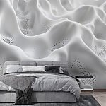 Wall murals White fabric with small holes