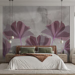 Wall murals Elegant purple leaves sway gently.