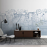 Wall murals Blueprint of a city