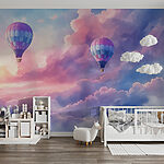 Wall murals Hot air balloons in the sky