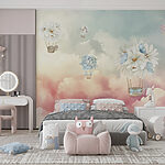 Wall murals Group of flowers in the air