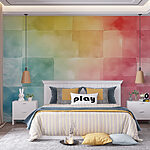 Wall murals Colorful square tiles