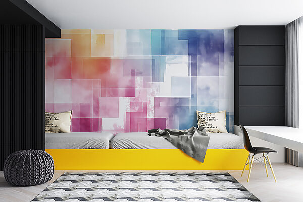 Colorful squares in different colors Wall murals Colorful squares in different colors