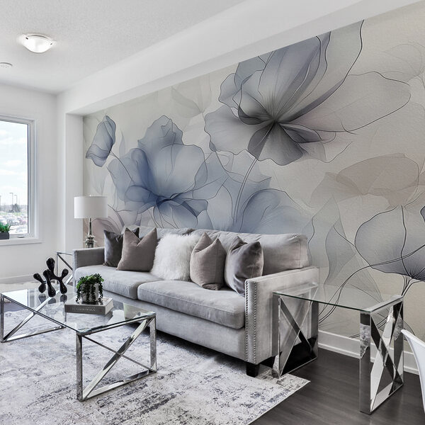 Ethereal Blossoms in Monochrome Hues Wall murals Ethereal Blossoms in Monochrome Hues