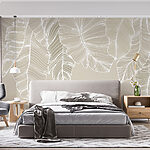 Wall murals Delicate leaves in artistic sketch