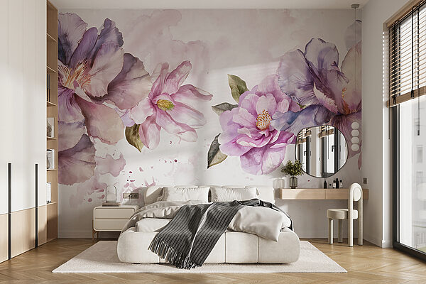 Group of purple flowers Wall murals Group of purple flowers
