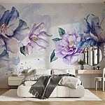 Wall murals Group of flowers on a white background