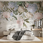 Wall murals Blooms and butterflies dance together