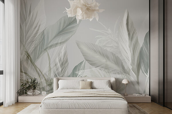 Ethereal Feathers in Soft Hues Wall murals Ethereal Feathers in Soft Hues