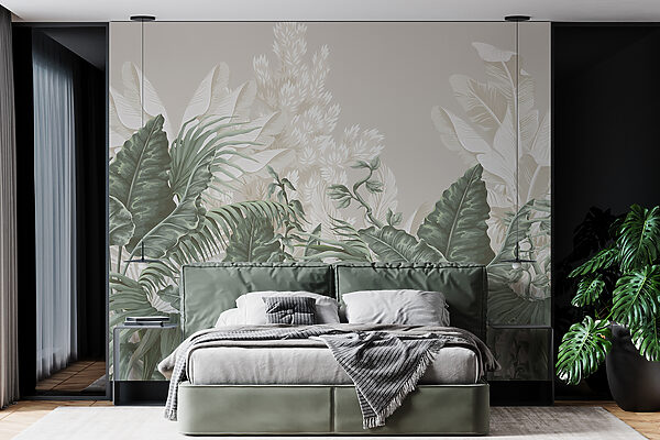 Tropical Serenity in Soft Tones Wall murals Tropical Serenity in Soft Tones