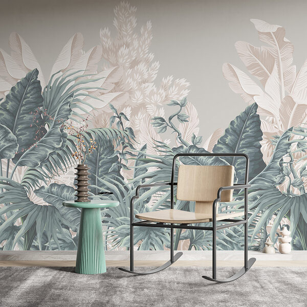 Tropical Serenity in Pastel Shades Wall mural Tropical Serenity in Pastel Shades