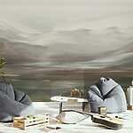 Wall murals Landscape with mountains and clouds