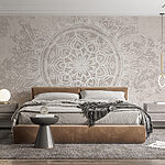 Wall murals White and gray mandala