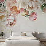 Wall murals Peonies in Soft Watercolor Tones