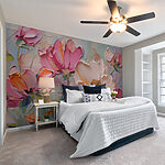 Wall murals Painting of flowers on a canvas