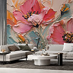 Wall murals Painting of flowers on a canvas