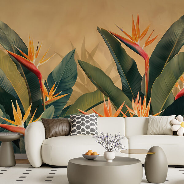 Wall mural Bird of paradise, tropical elegance