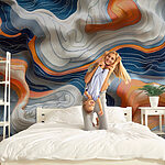 Wall murals Rippling waves of fabric artistry