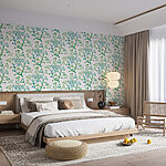 Wall murals Pattern of green and blue branches