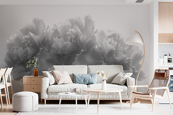 Group of flowers in a white background Wall murals Group of flowers in a white background