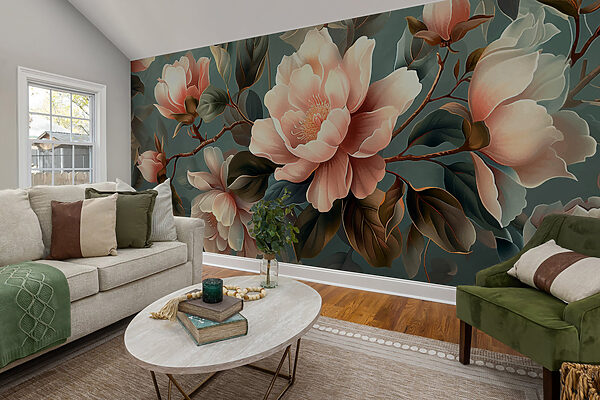 Elegant Blooms in Soft Pastels Wall murals Elegant Blooms in Soft Pastels