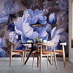 Wall murals Bloom in shades of blue.