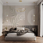 Wall murals Palm Leaves in Neutral Tones
