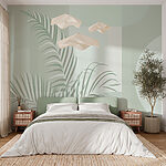Wall murals Palm leaves in modern tones.