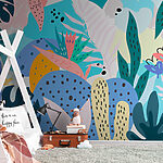 Wall murals Colorful floral pattern with different colors