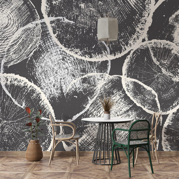 Wall mural Wall mural Group of circles on a gray background (SKU: w01508)