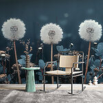 Wall murals Group of dandelions in a field
