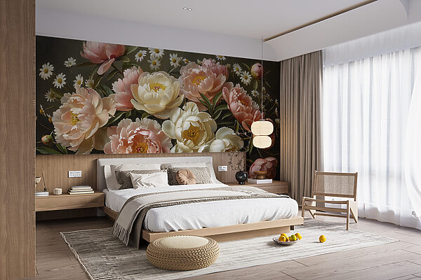 Bouquet of pink and white flowers Wall murals Bouquet of pink and white flowers