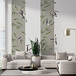 Wall murals Wallpaper with birds flying on a branch