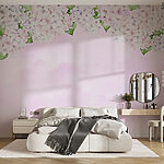 Wall murals Pink and white flower border