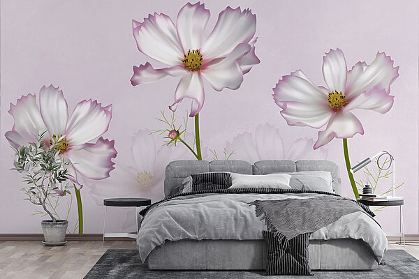 Group of white flowers Wall murals Group of white flowers