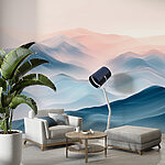 Wall murals Landscape of mountains with fog