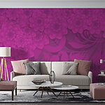 Wall murals Purple and pink floral background