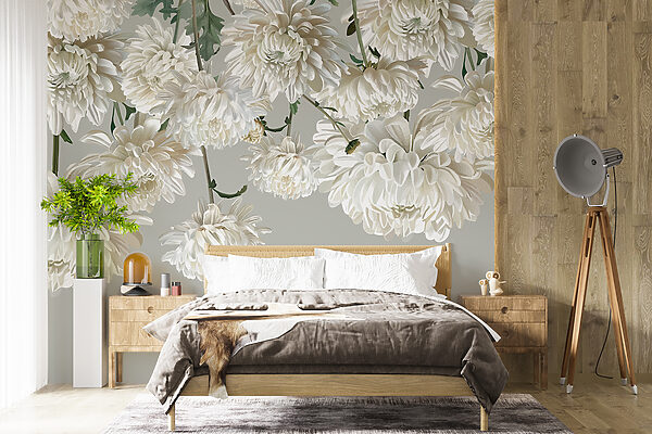 Group of white flowers Wall murals Group of white flowers