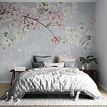 Wall murals Branch with white and pink flowers