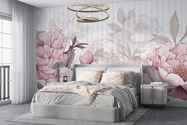 Blush blooms in gentle allure Wall murals Blush blooms in gentle allure