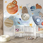 Wall murals Group of animals in space