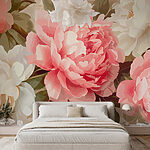 Wall murals Blossoming Peonies in Soft Hues