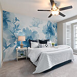 Wall murals Azure floral dance in watercolor